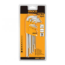 [HHK12092] INGECO  CLÉS MÂLES HEX EXTRA LONG SET DE 9 PIÈCES 1.5-10MM
