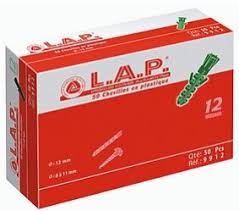 [9912] LAP BOITE A CHEVILLE EN PLASTIQUE ø 12    Ref  9912
